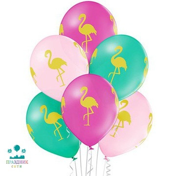 ШАР с рисунком 14" Фламинго