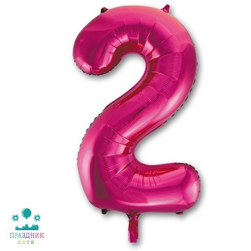 ШАР (Фольга) К ЦИФРА 2 65 in Fuchsia