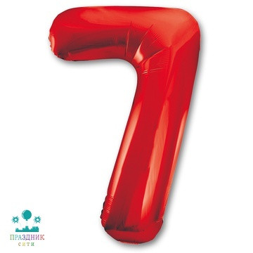 ШАР (Фольга) К ЦИФРА 7 65 in Red