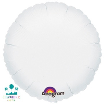 ШАР (Фольга) А Б/РИС КРУГ 18 in Пастель White