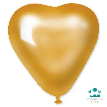 ШАР (латекс) Сердце 16" Металлик Золотое