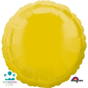 ШАР (Фольга) А Б/РИС КРУГ 18 in Пастель Yellow
