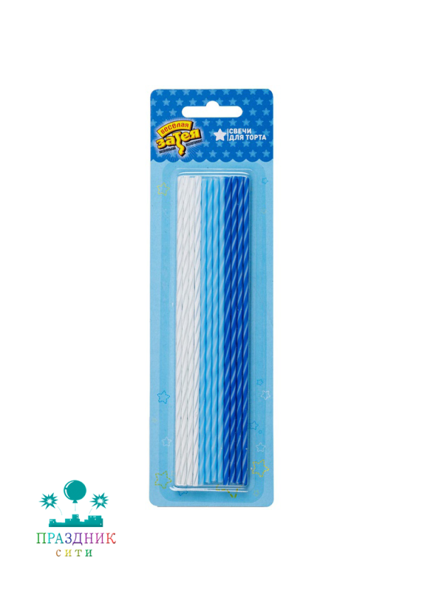 СВЕЧА д/торта Голубой Микс 17см 24шт