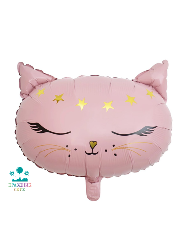 ШАР (Фольга) К ФИГУРА 35 in Кошка голова розовая