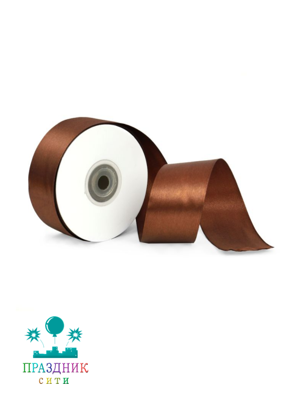 ЛЕНТА атлас 3,8 см шоколад