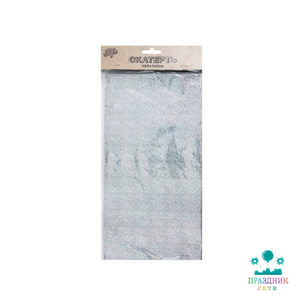 СКАТЕРТЬ п/э Перламутровая голография Серебро 137х182см