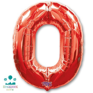 ШАР (Фольга) А ЦИФРА 0 65 in Red