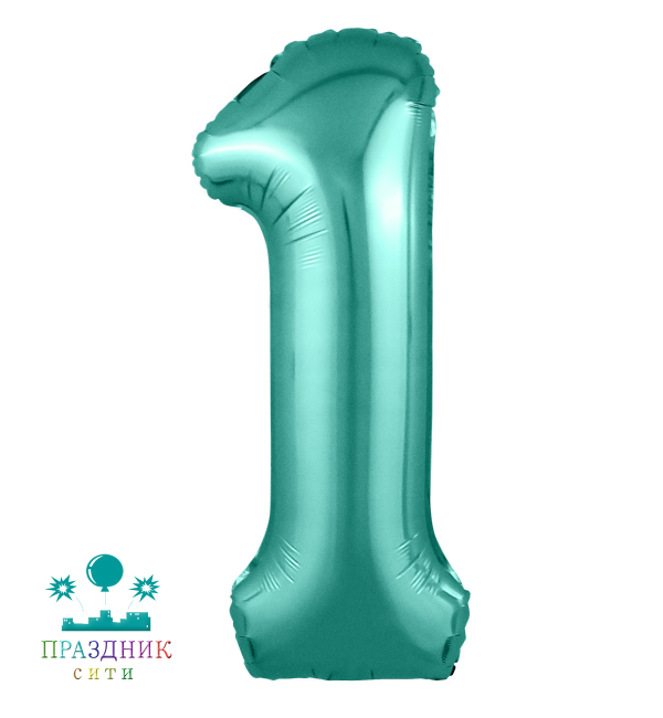 ШАР (Фольга) А ЦИФРА 1 65 in Бискайский зеленый
