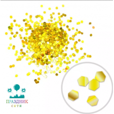 КОНФЕТТИ фольга блестки лазерный золотой 2,5мм