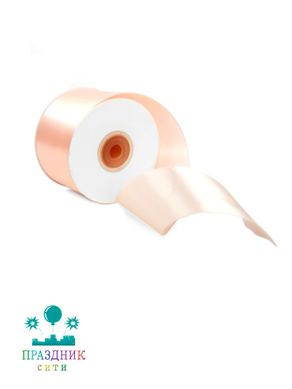 ЛЕНТА атлас 5,0 см пудровая