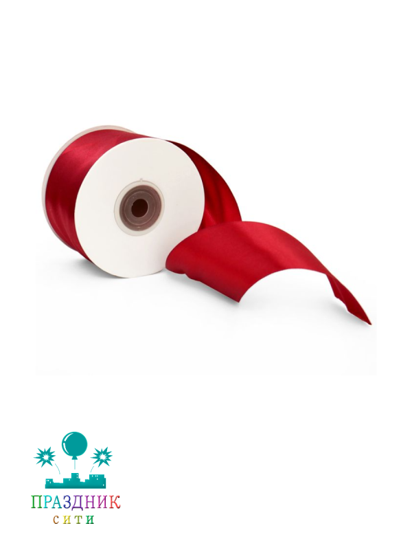 ЛЕНТА атлас 5,0 см темно-красная