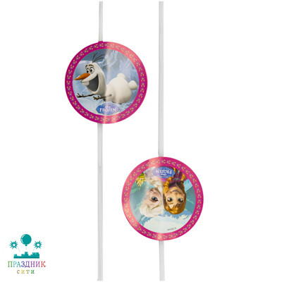 ТРУБОЧКА для коктейля Холодное Сердце 6шт