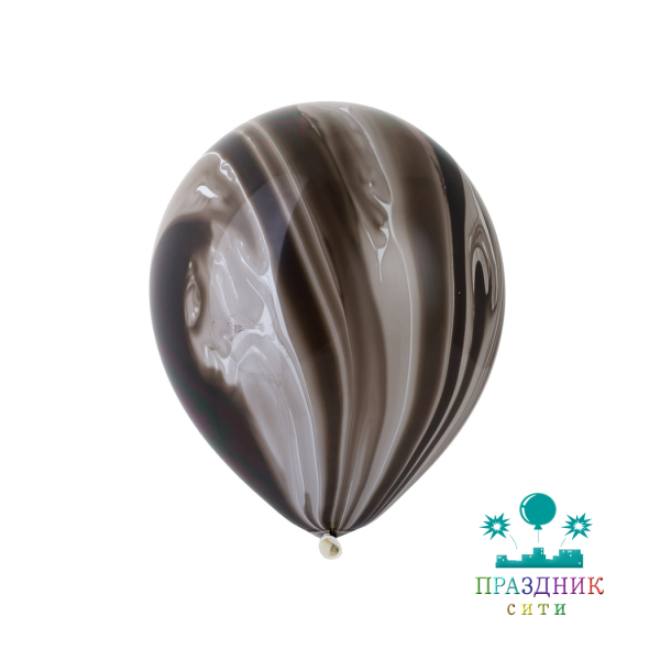 ШАР с рисунком 12" Мрамор Black White