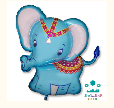 ШАР (Фольга) Ф ФИГУРА 60 in Слоник голубой