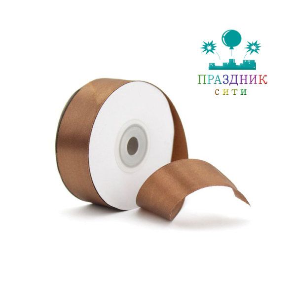 ЛЕНТА атлас 3,8 см шоколадный