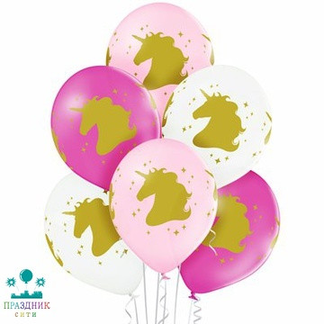 ШАР с рисунком 14" Единорог Голова