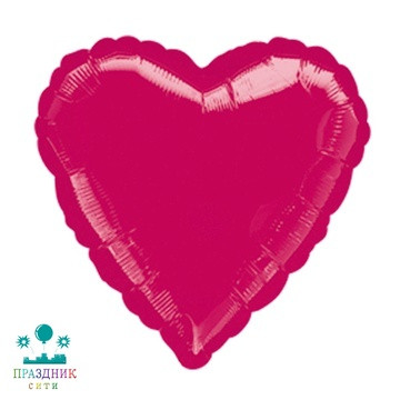 ШАР (Фольга) А Б/РИС СЕРДЦЕ 18 in Металлик Burgundy