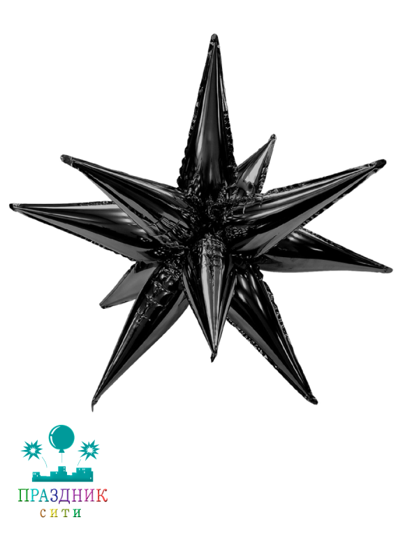 ШАР (Фольга) ЗВЕЗДА Составная Черный блеск