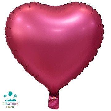 ШАР (Фольга) К Б/РИС СЕРДЦЕ 18 in Сатин Pomegranate
