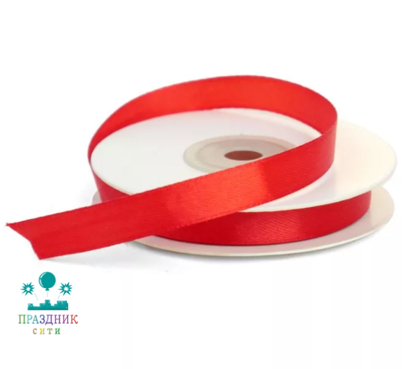 ЛЕНТА атлас 1,2 см красная