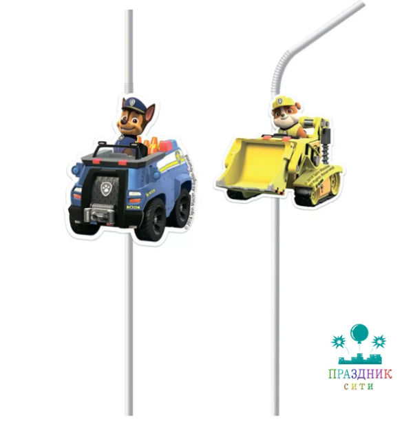 ТРУБОЧКА для коктейля Щенячий Патруль 6шт/Р