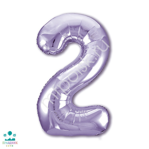 ШАР (Фольга) ЦИФРА 2 65 in Лаванда