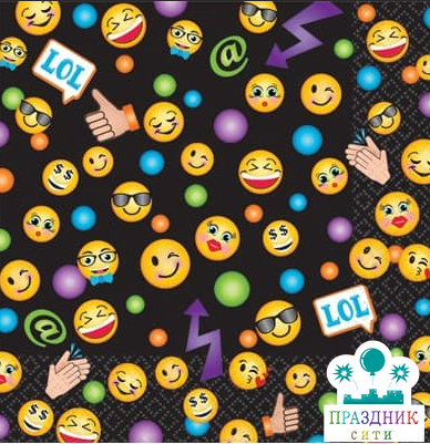 САЛФЕТКА Эмоции смайлик 25см