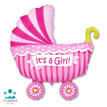 ШАР (Фольга) Ф ФИГУРА 55 in Коляска детская розовая