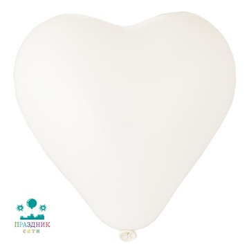 ШАР (латекс) Сердце 5" Пастель Белое