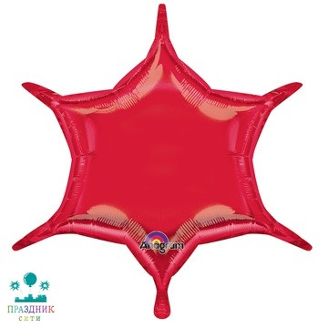 ШАР (Фольга) А Б/РИС ШЕСТИКОНЕЧНИК 22 in Металлик Red