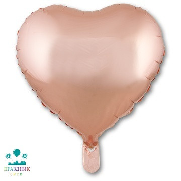 ШАР (Фольга) К Б/РИС СЕРДЦЕ 18 in Металлик Rose Gold