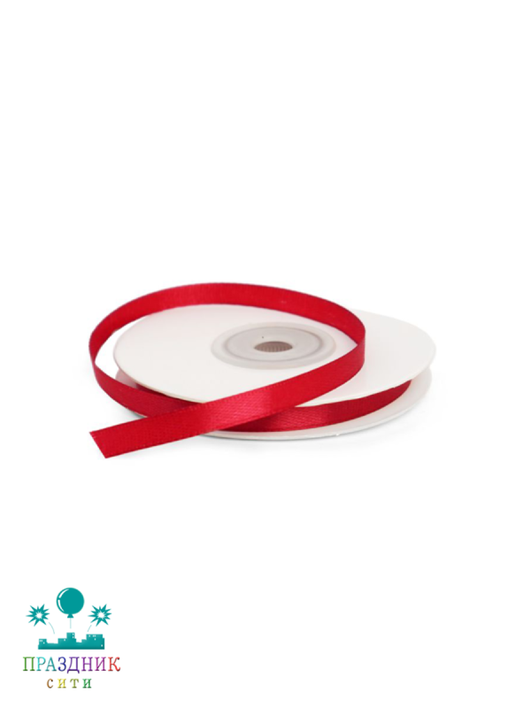 ЛЕНТА атлас 0,6 см темно-красная