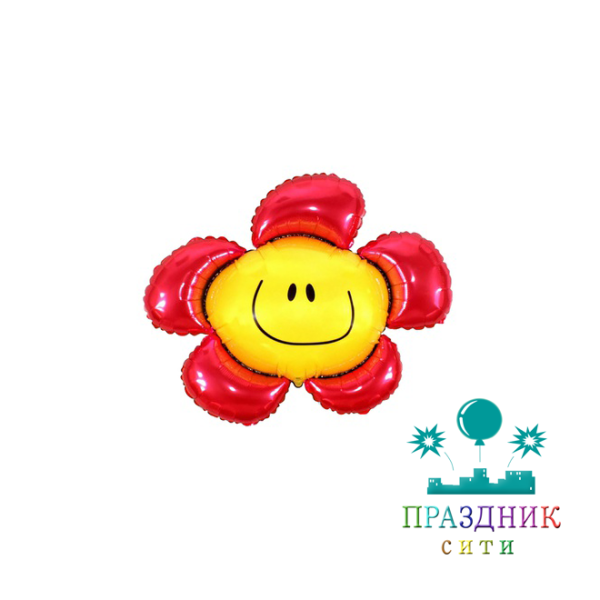 ШАР (Фольга) Мини ФИГУРА Цветок красный