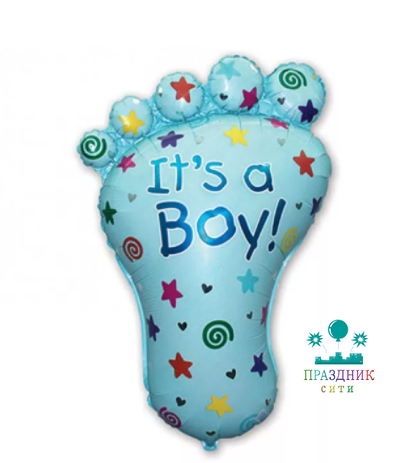 ШАР (Фольга) Мини ФИГУРА Ступня мальчика, Голубой