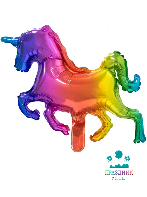 ШАР (Фольга) Мини ФИГУРА Единорог радужный