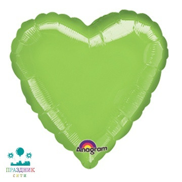 ШАР (Фольга) А Б/РИС СЕРДЦЕ 18 in Металлик LimeGreen