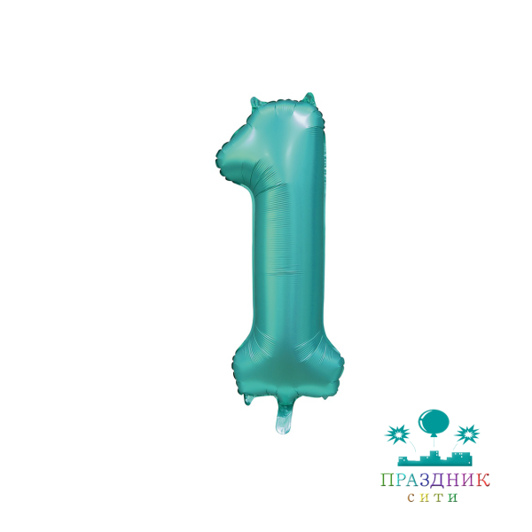 ШАР (Фольга) К ЦИФРА 1 65 in Сатин Teal