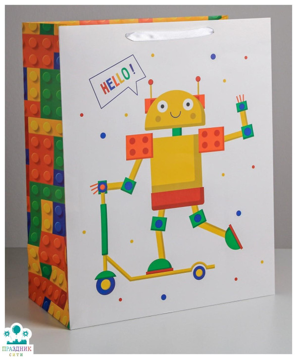 ПАКЕТ Hello,  ламинированный, XL 49 × 40 × 19 см