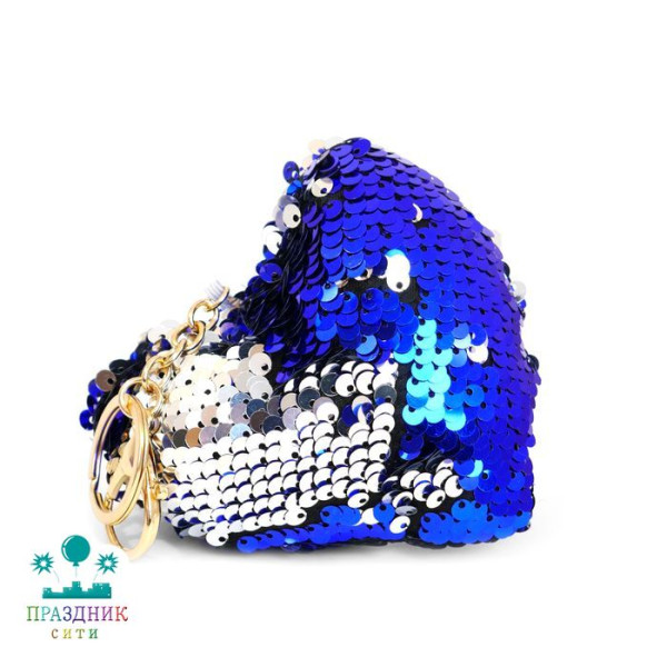 БРЕЛОК Сердце с пайетками 12 см