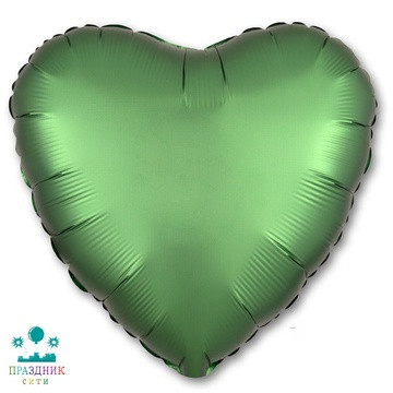 ШАР (Фольга) А Б/РИС СЕРДЦЕ 18 in Сатин Emerald
