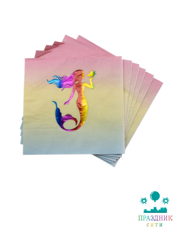 САЛФЕТКА Русалочка радужная 33см
