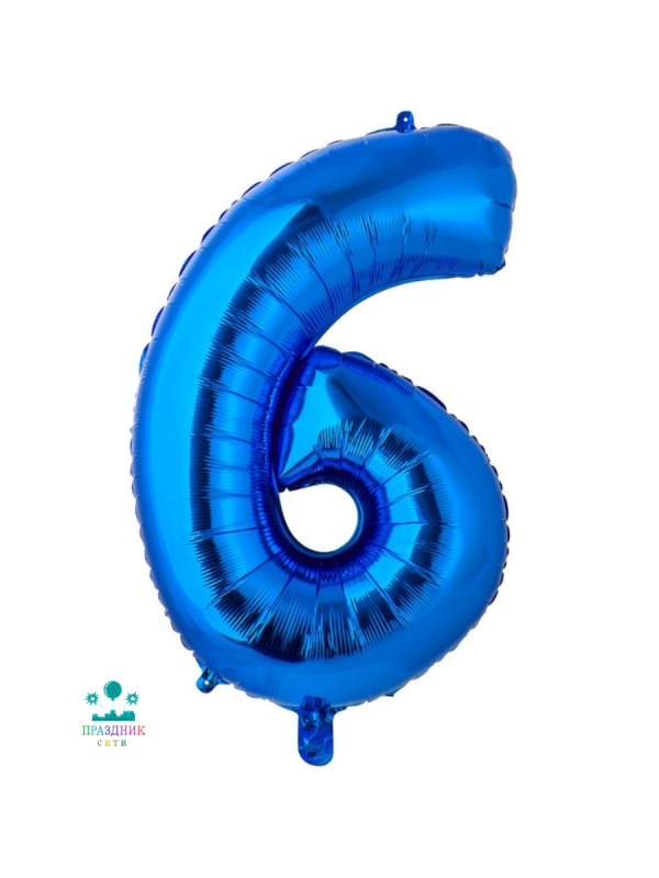 ШАР (Фольга) К ЦИФРА 6 40 in Blue