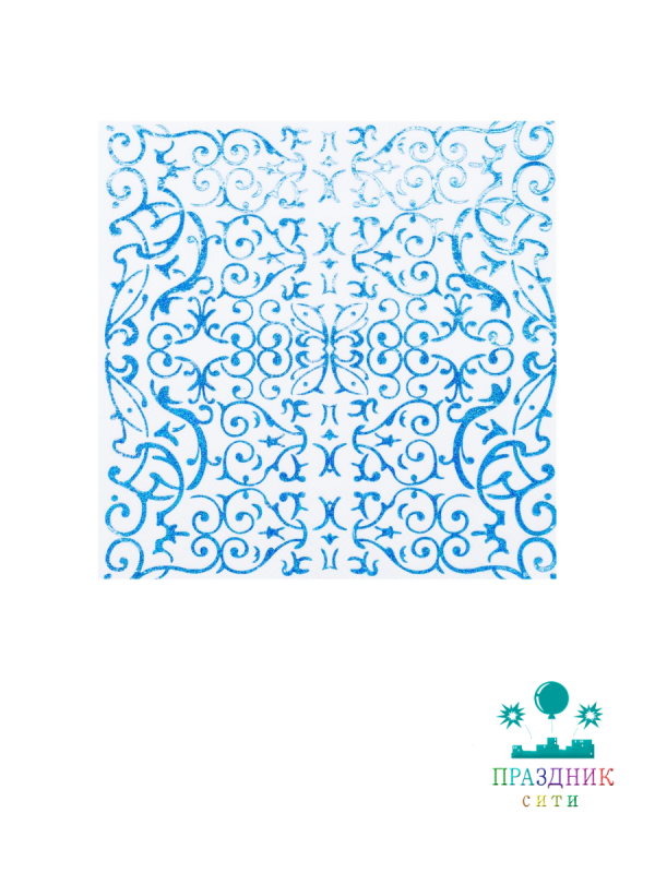 САЛФЕТКА Голография голубая 33см