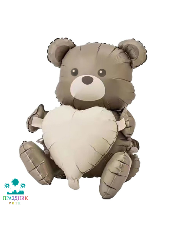 ШАР (Фольга)К ФИГУРА AIR Мишка с сердцем