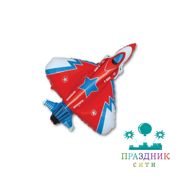 ШАР (Фольга) Мини ФИГУРА Истребитель красный