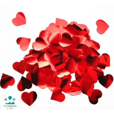 КОНФЕТТИ Сердца фольг красные 3см 300гр