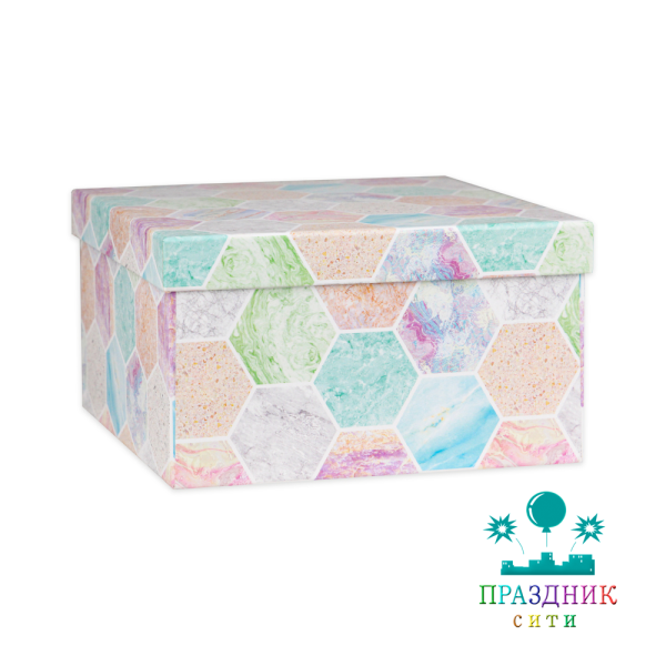 КОРОБКА Мраморная мозайка квадрат 29,5 х 29,5 х 19 см