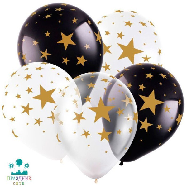 ШАР с рисунком 12" Кристалл Звезды