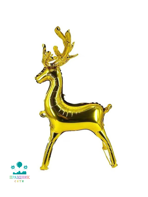 ШАР (Фольга) К ФИГУРА AIR 3D Олень золотой Макси