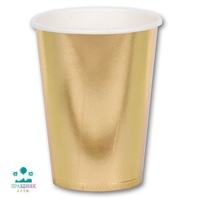 СТАКАН Золотой фольгированный 6шт